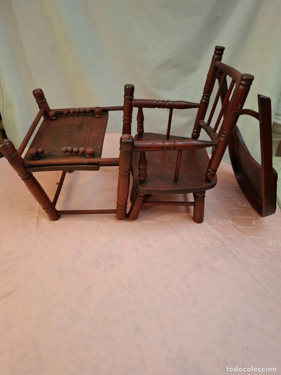 Antig&uuml;edades: TRONA ANTIGUA DE MADERA PARA BEBE - Foto 8
