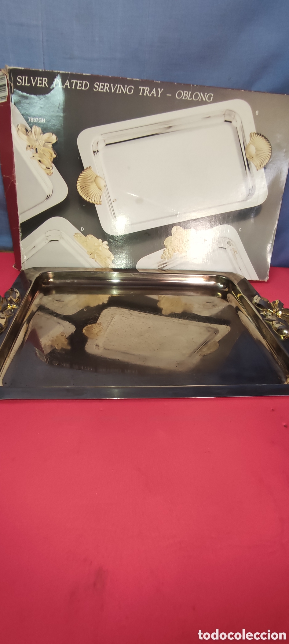 Antig&uuml;edades: Bandeja de aluminio servir - Foto 2