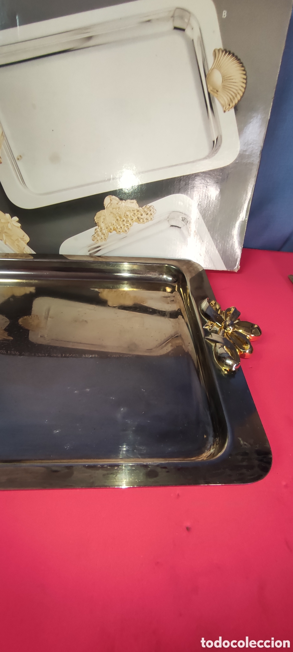 Antig&uuml;edades: Bandeja de aluminio servir - Foto 3