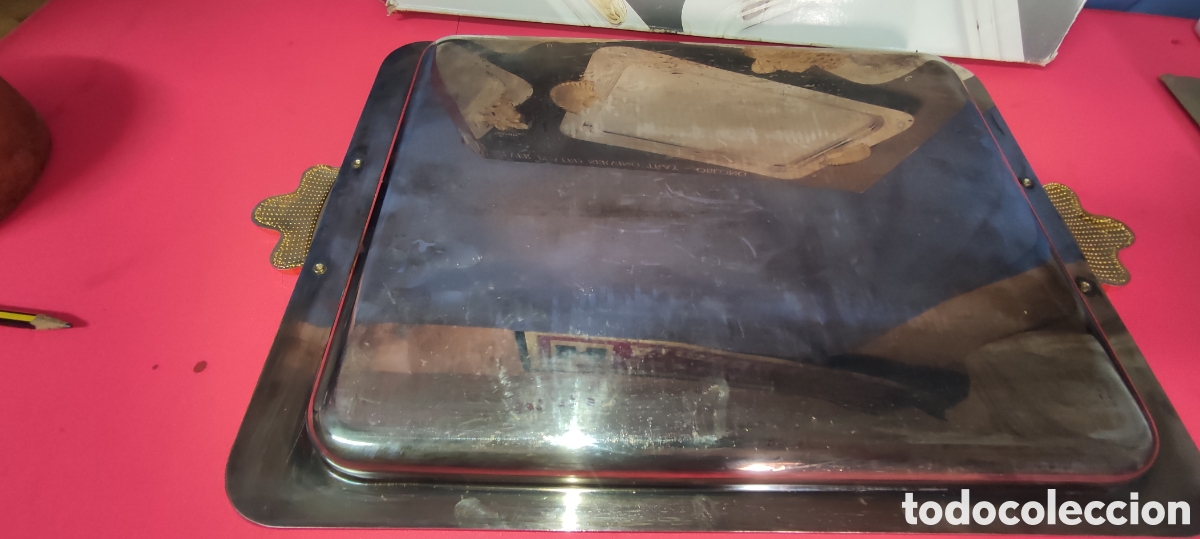 Antig&uuml;edades: Bandeja de aluminio servir - Foto 4