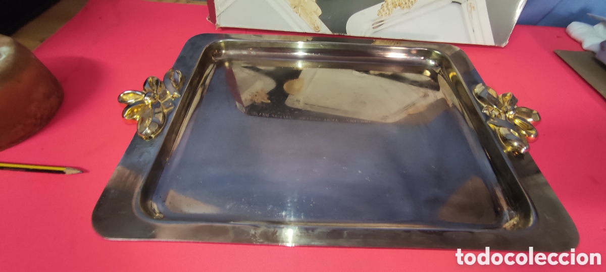 Antig&uuml;edades: Bandeja de aluminio servir - Foto 5
