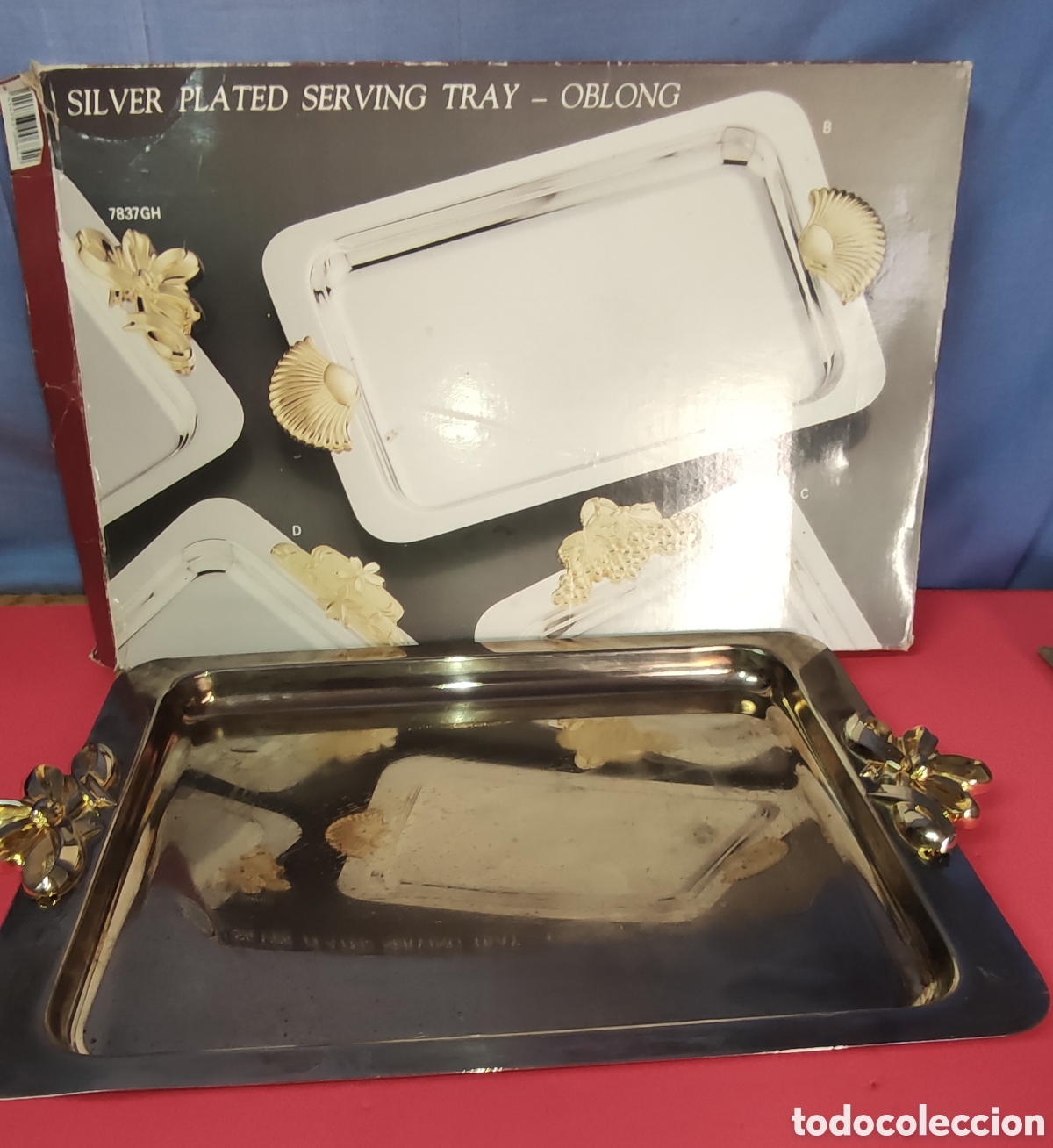 Antig&uuml;edades: Bandeja de aluminio servir - Foto 1