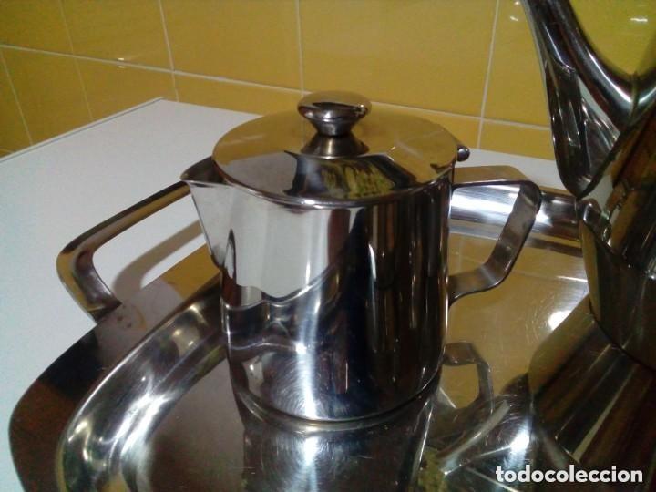 Antig&uuml;edades: juego de cafe y te de acero inoxidable - Foto 4