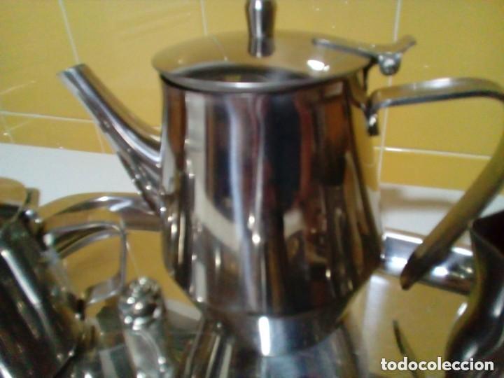 Antig&uuml;edades: juego de cafe y te de acero inoxidable - Foto 5