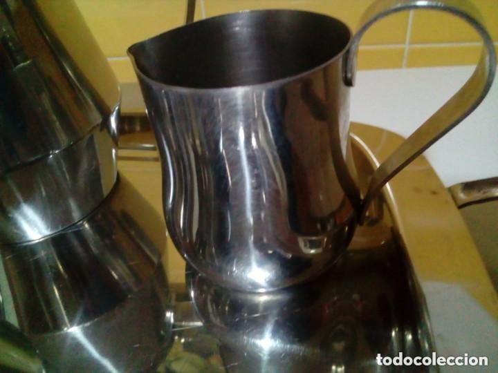 Antig&uuml;edades: juego de cafe y te de acero inoxidable - Foto 6