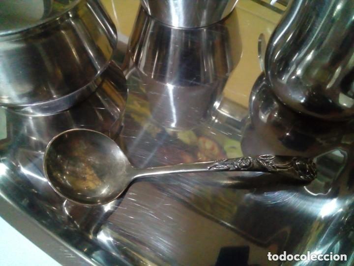 Antig&uuml;edades: juego de cafe y te de acero inoxidable - Foto 7