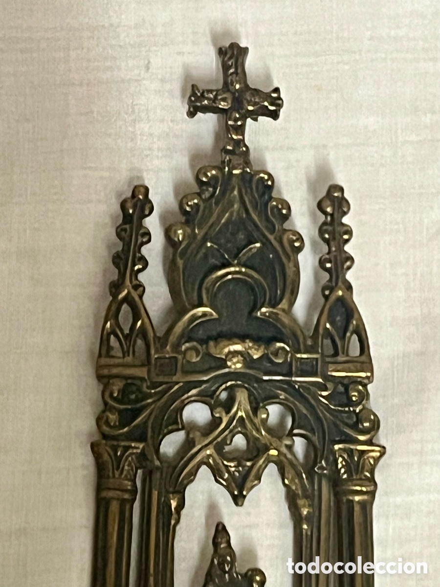 Antig&uuml;edades: BENDITERA DE BRONCE SIGLO XIX - Foto 7