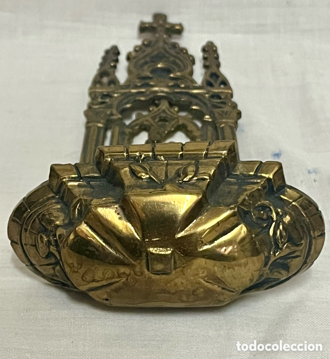 Antig&uuml;edades: BENDITERA DE BRONCE SIGLO XIX - Foto 8