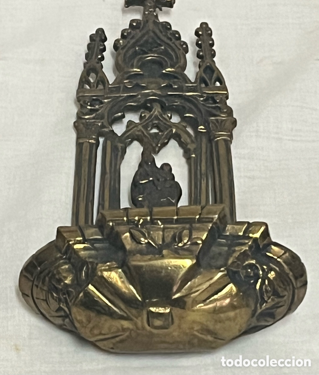 Antig&uuml;edades: BENDITERA DE BRONCE SIGLO XIX - Foto 10