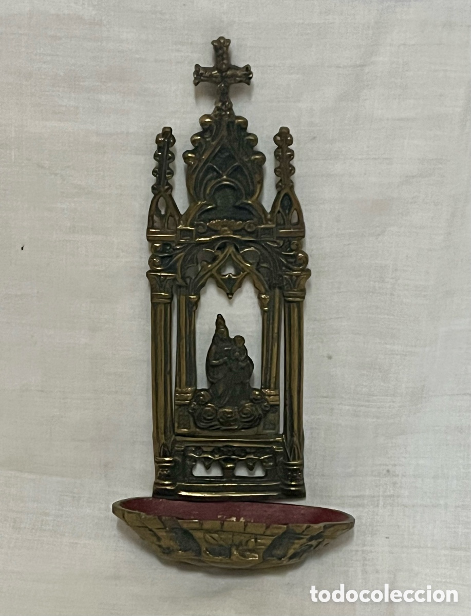 Antig&uuml;edades: BENDITERA DE BRONCE SIGLO XIX - Foto 1