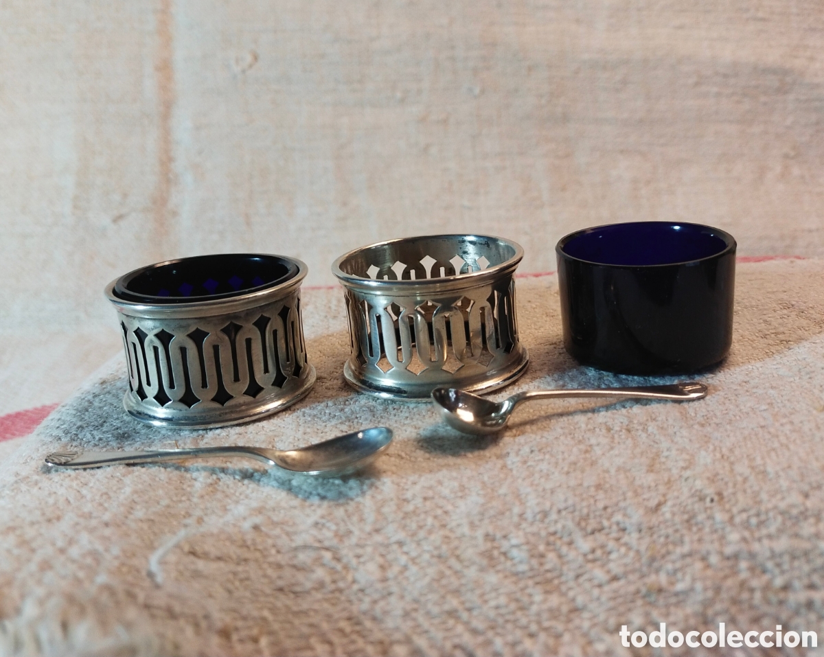 Antig&uuml;edades: Pareja de especieros de plata con contrastes - Foto 2