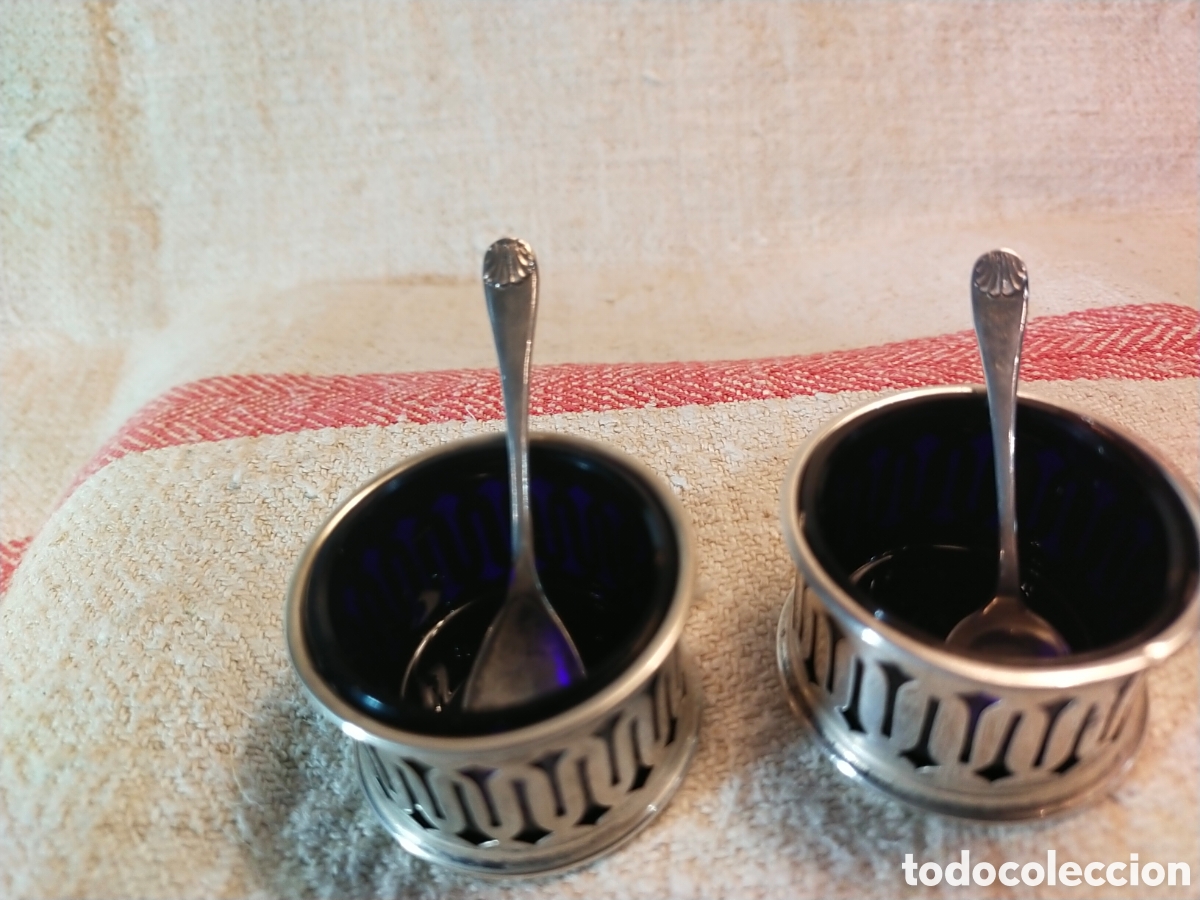 Antig&uuml;edades: Pareja de especieros de plata con contrastes - Foto 6