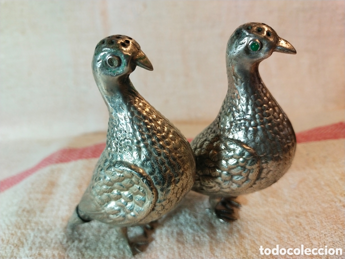 Antig&uuml;edades: Pareja de saleros de plata - Foto 3