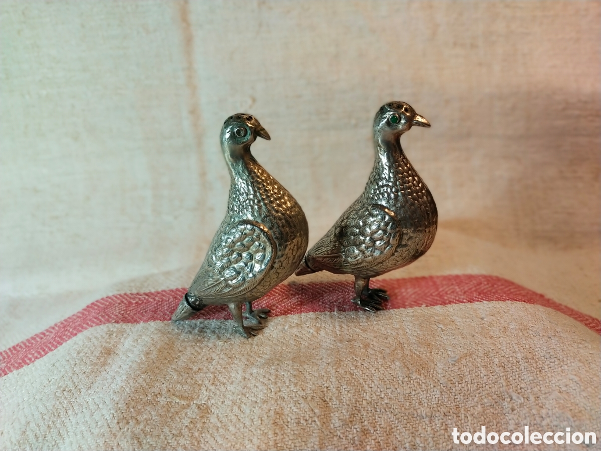 Antig&uuml;edades: Pareja de saleros de plata - Foto 6