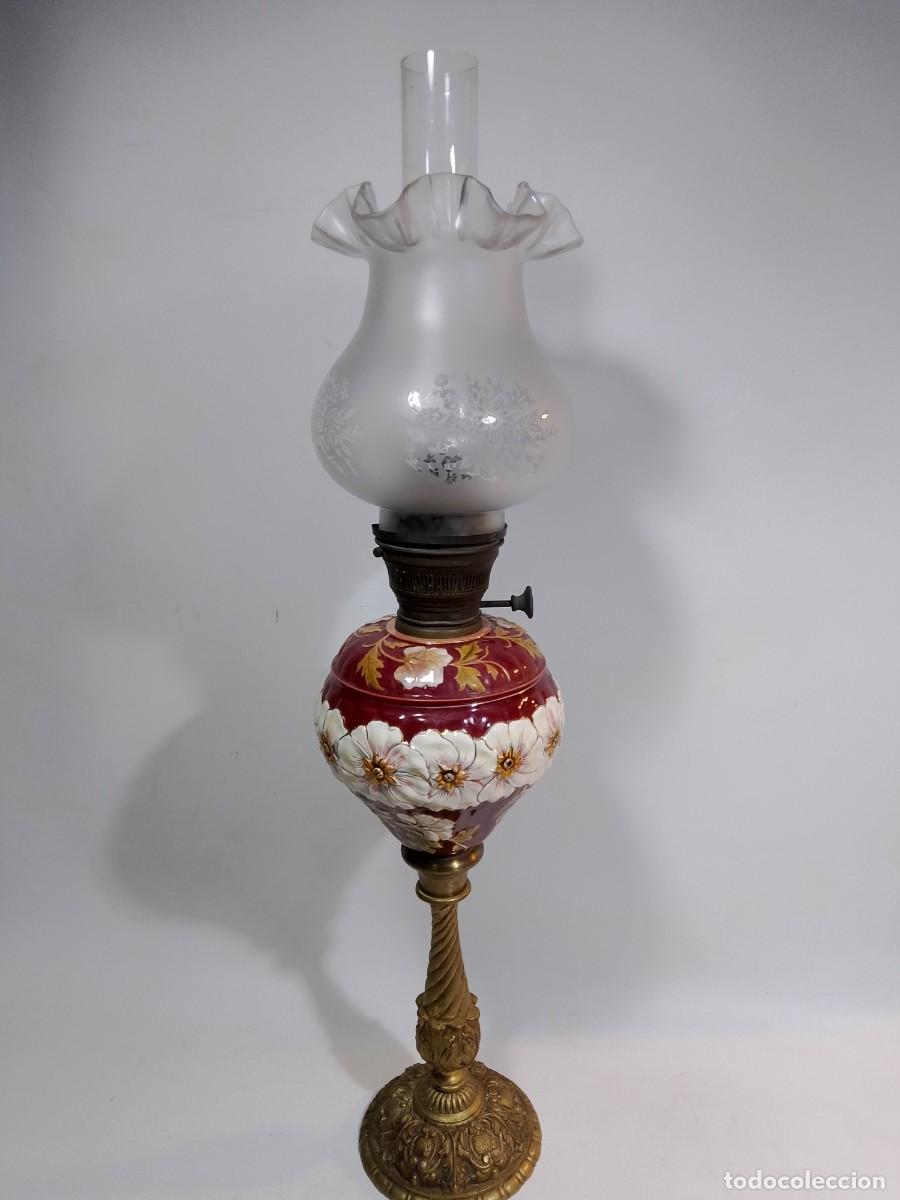 Antig&uuml;edades: antigua lampara de aceite -quinque - Foto 1