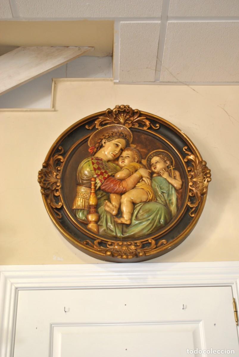 Antig&uuml;edades: RETABLO MEDALL&Oacute;N RELIGIOSO - Foto 1