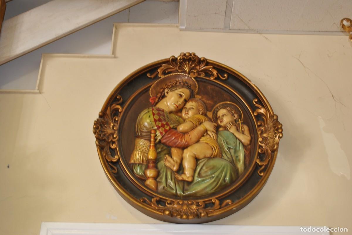 Antig&uuml;edades: RETABLO MEDALL&Oacute;N RELIGIOSO - Foto 2