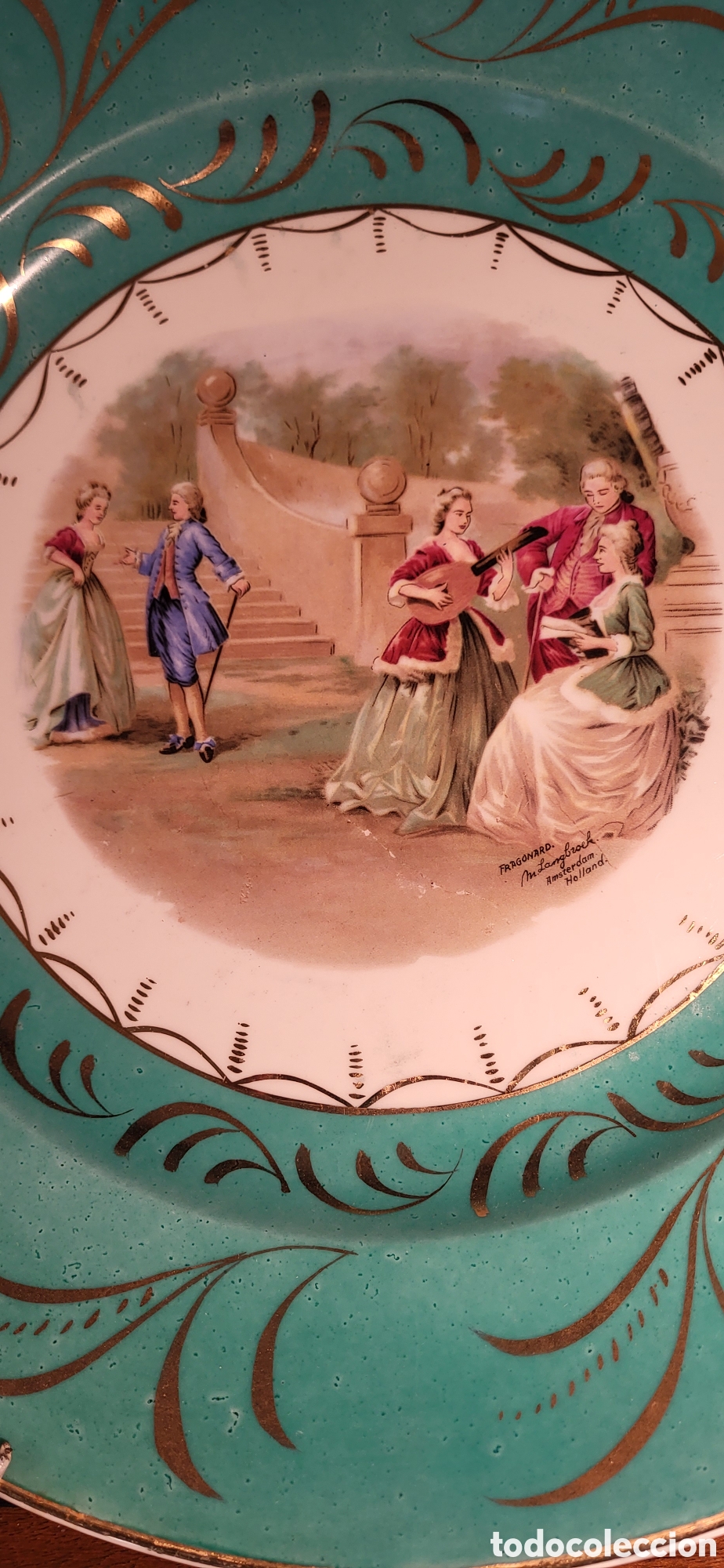 Antig&uuml;edades: Plato de porcelana de LIMOGES - Foto 2