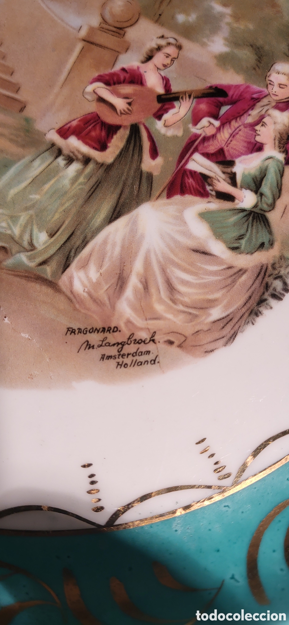 Antig&uuml;edades: Plato de porcelana de LIMOGES - Foto 3
