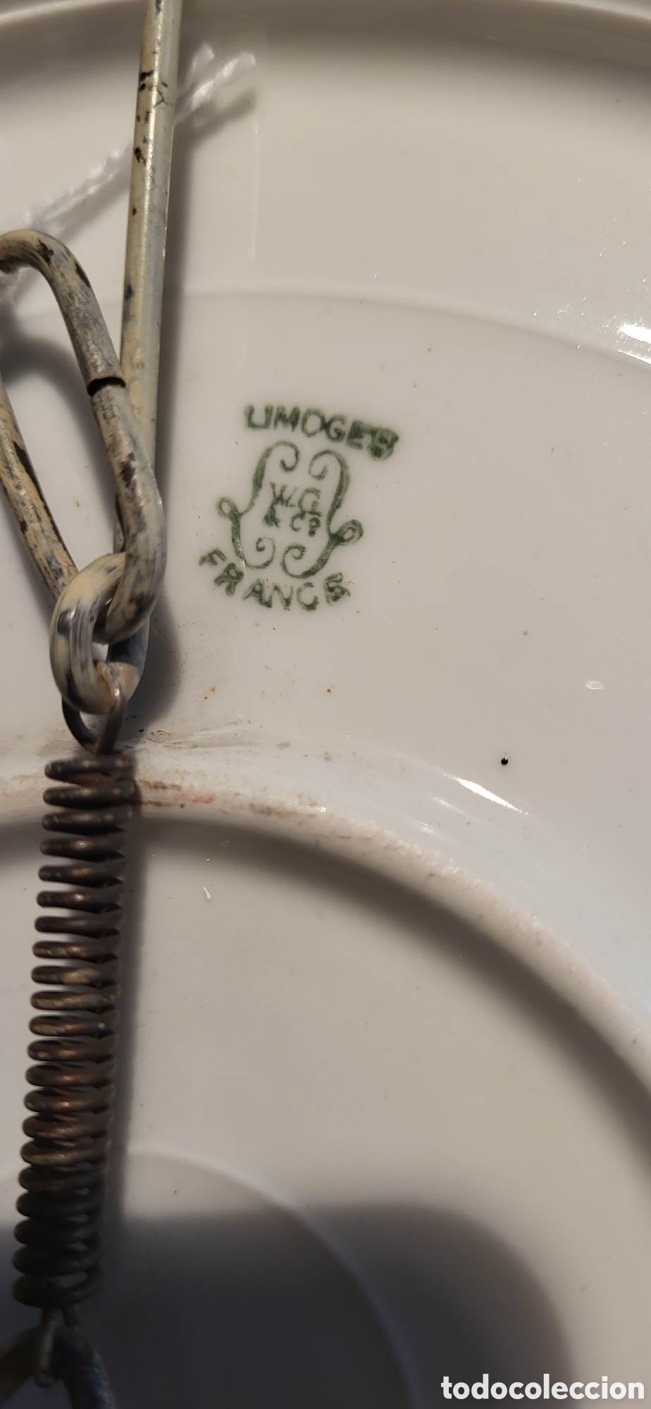 Antig&uuml;edades: Plato de porcelana de LIMOGES - Foto 5
