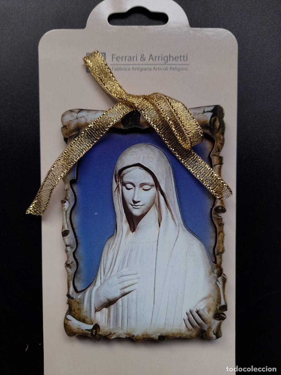 Antig&uuml;edades: Tablilla de madera con imagen de la Virgen - Foto 1