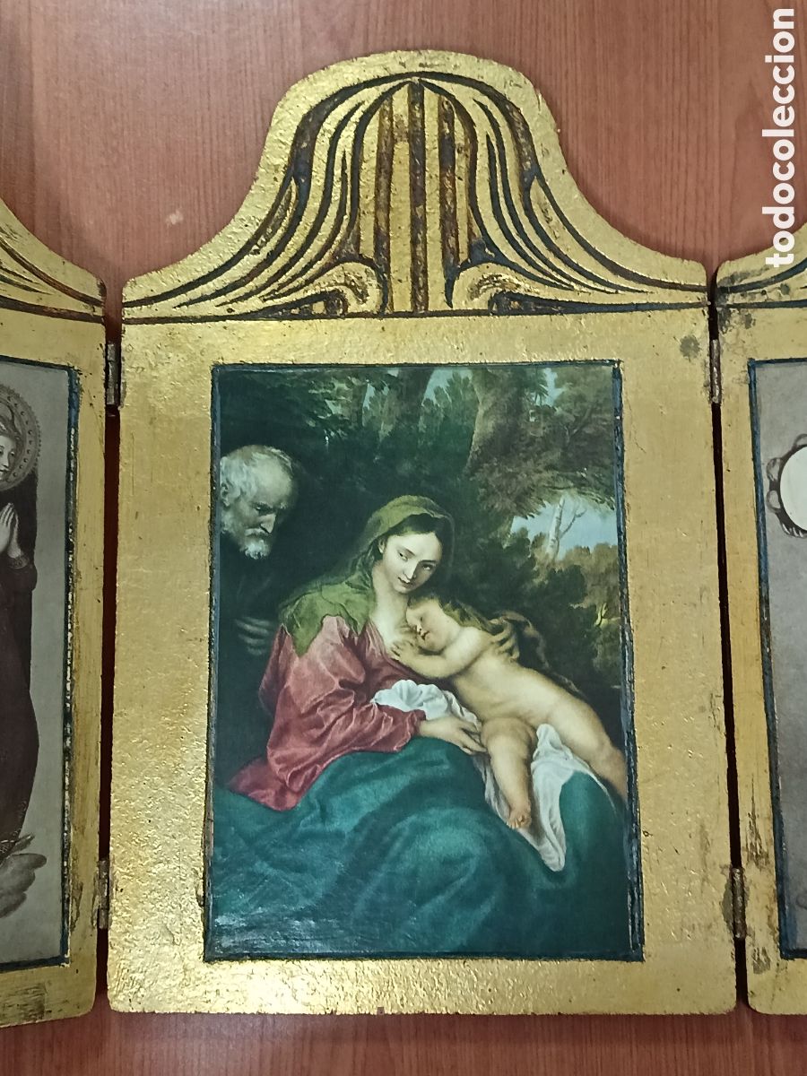 Antig&uuml;edades: Tr&iacute;ptico religioso decorativo - Foto 2