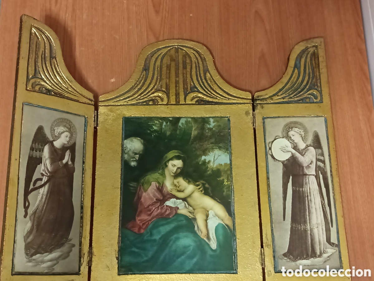 Antig&uuml;edades: Tr&iacute;ptico religioso decorativo - Foto 1