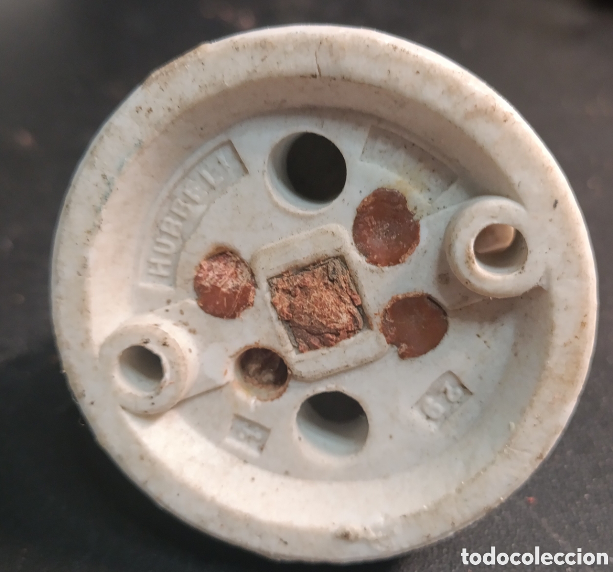 Antig&uuml;edades: Antiguo interruptor de porcelana Hubell - Foto 3
