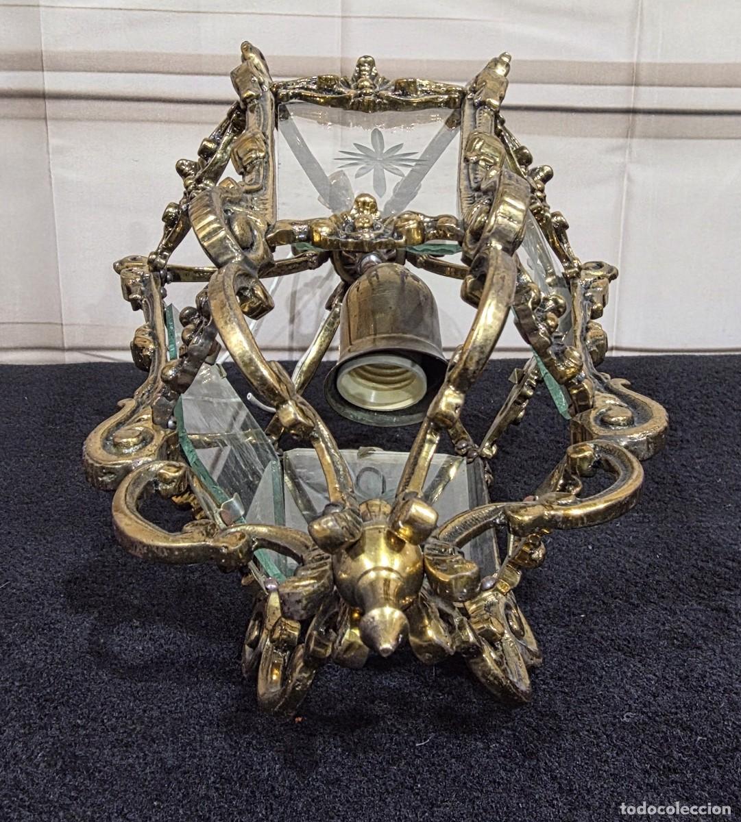 Antig&uuml;edades: Farol de bronce estilo isabelino - Foto 4