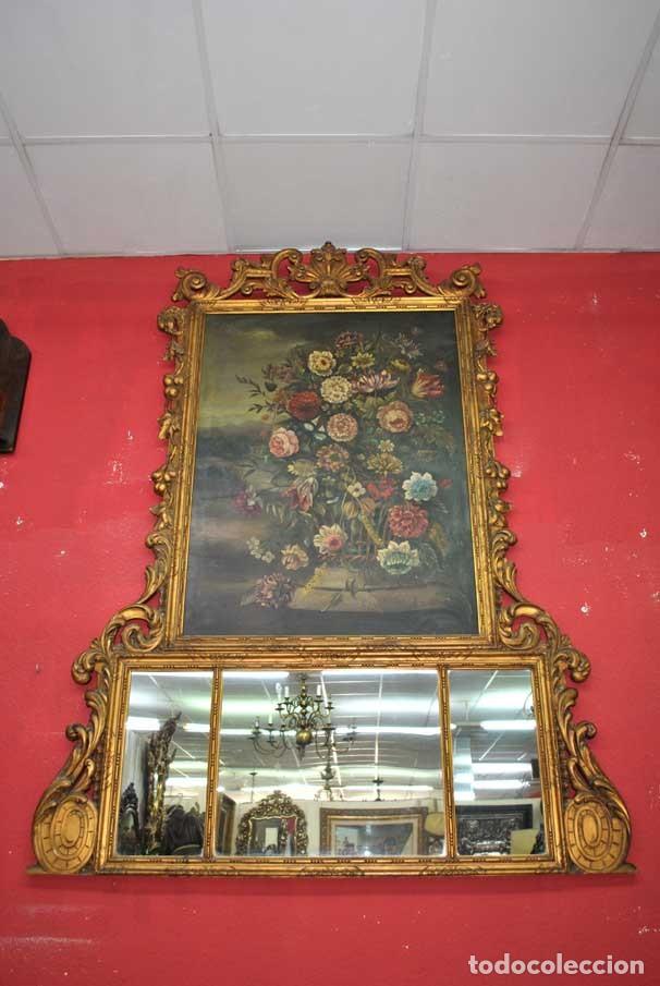 Antig&uuml;edades: ESPEJO TRUMEAU BODEG&Oacute;N FLORES - Foto 1