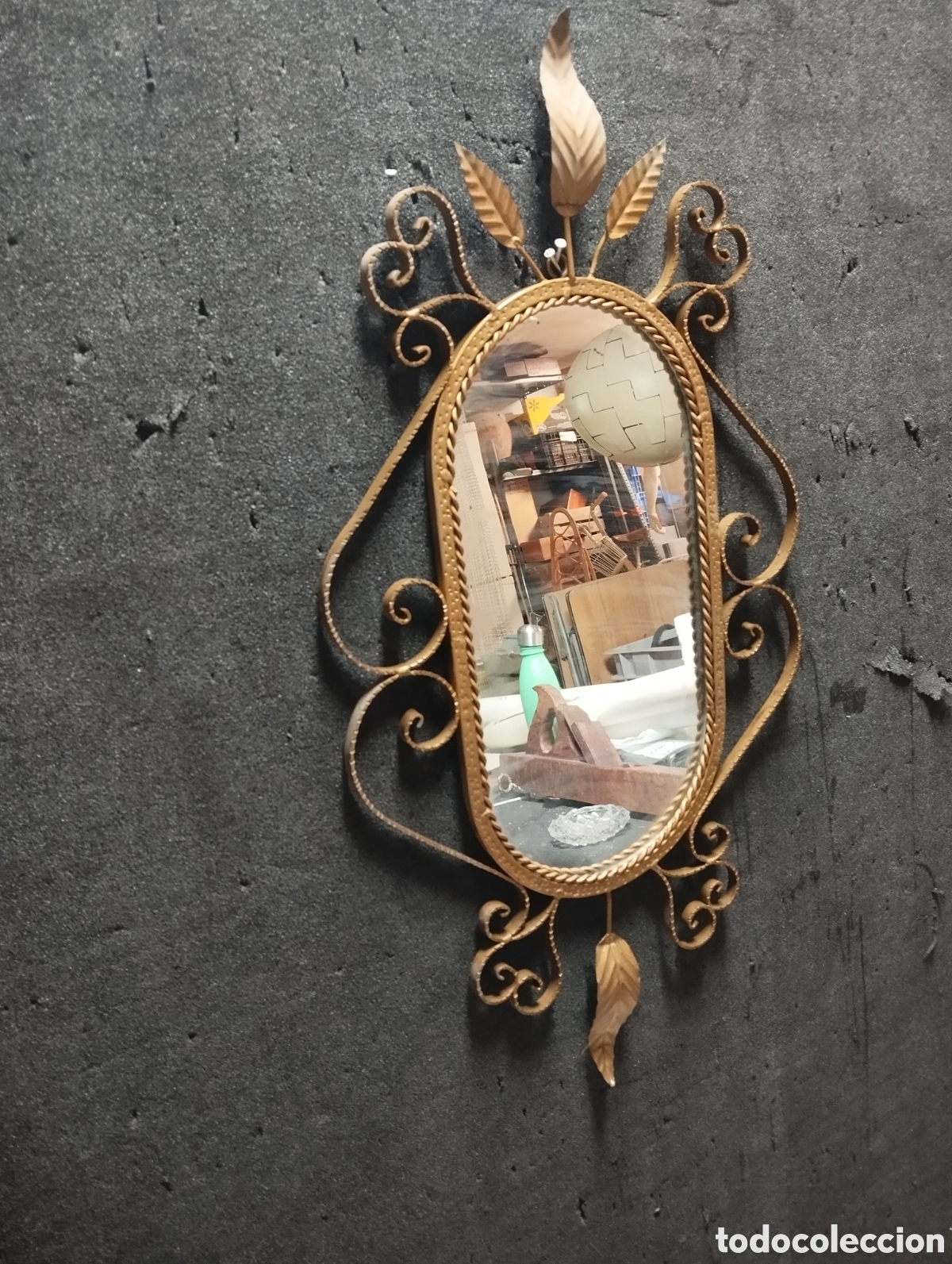 Antig&uuml;edades: Antiguo espejo de hierro forjado - Foto 3