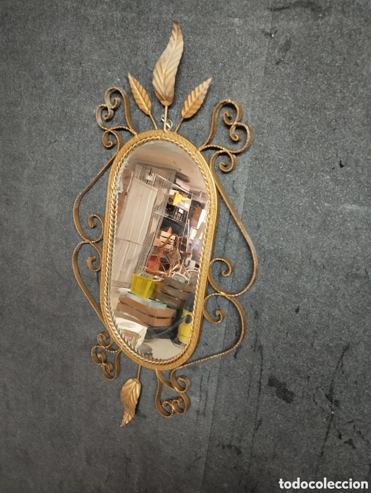 Antig&uuml;edades: Antiguo espejo de hierro forjado - Foto 5