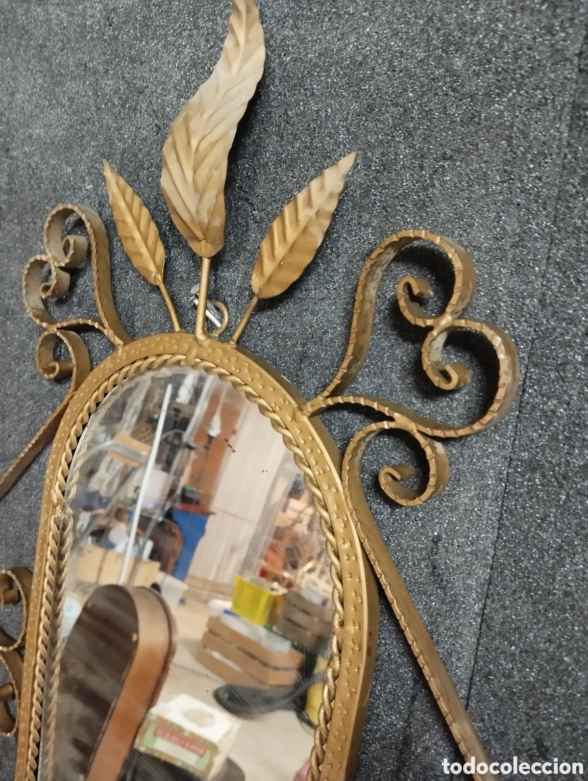 Antig&uuml;edades: Antiguo espejo de hierro forjado - Foto 6