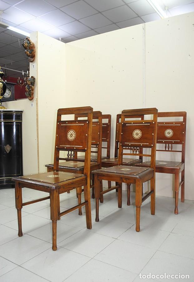 Antig&uuml;edades: CONJUNTO DE 6 SILLAS MODERNISTAS - Foto 4