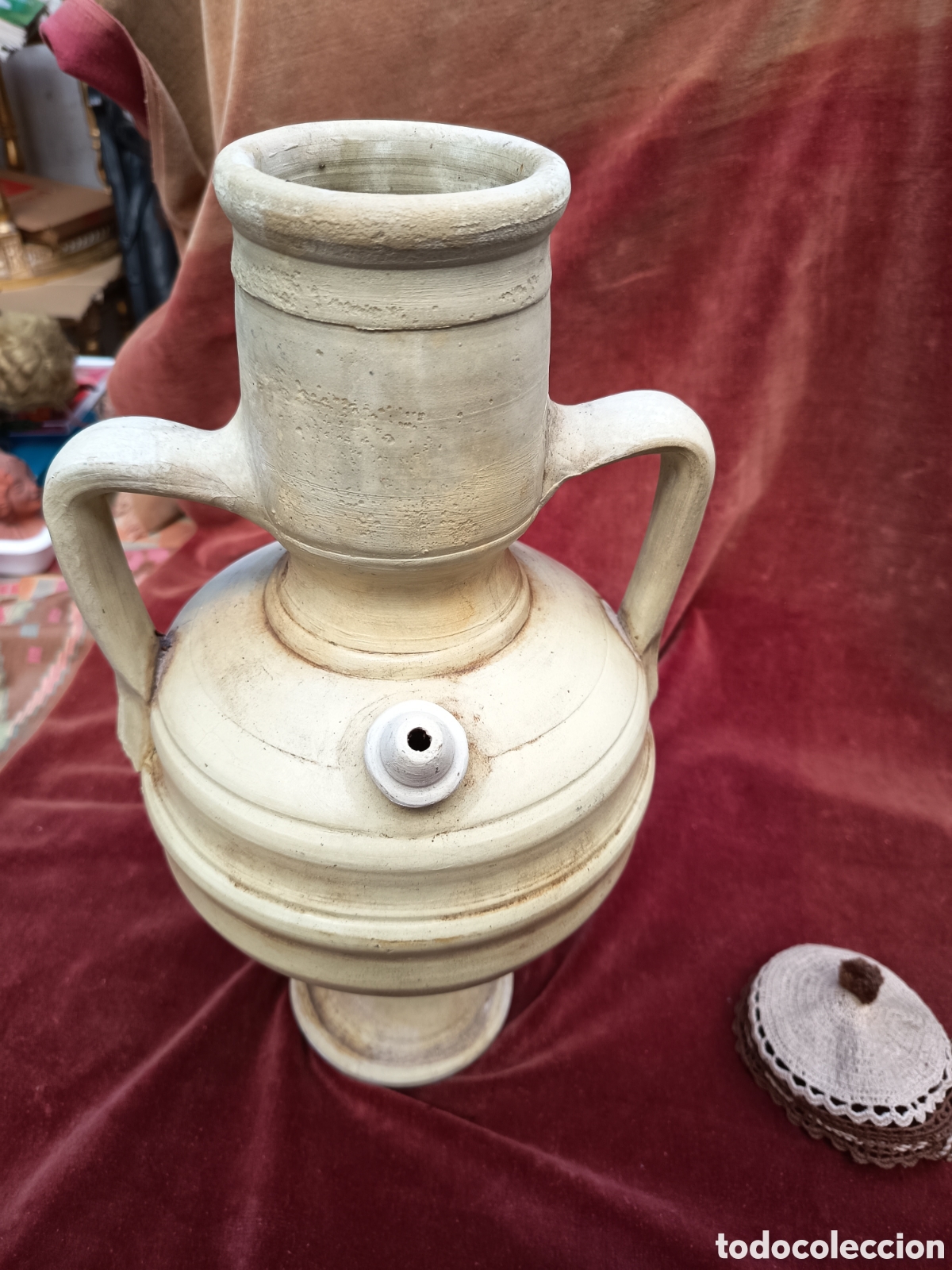 Antig&uuml;edades: Botijo de Agost con tapa de ganchillo - Foto 5