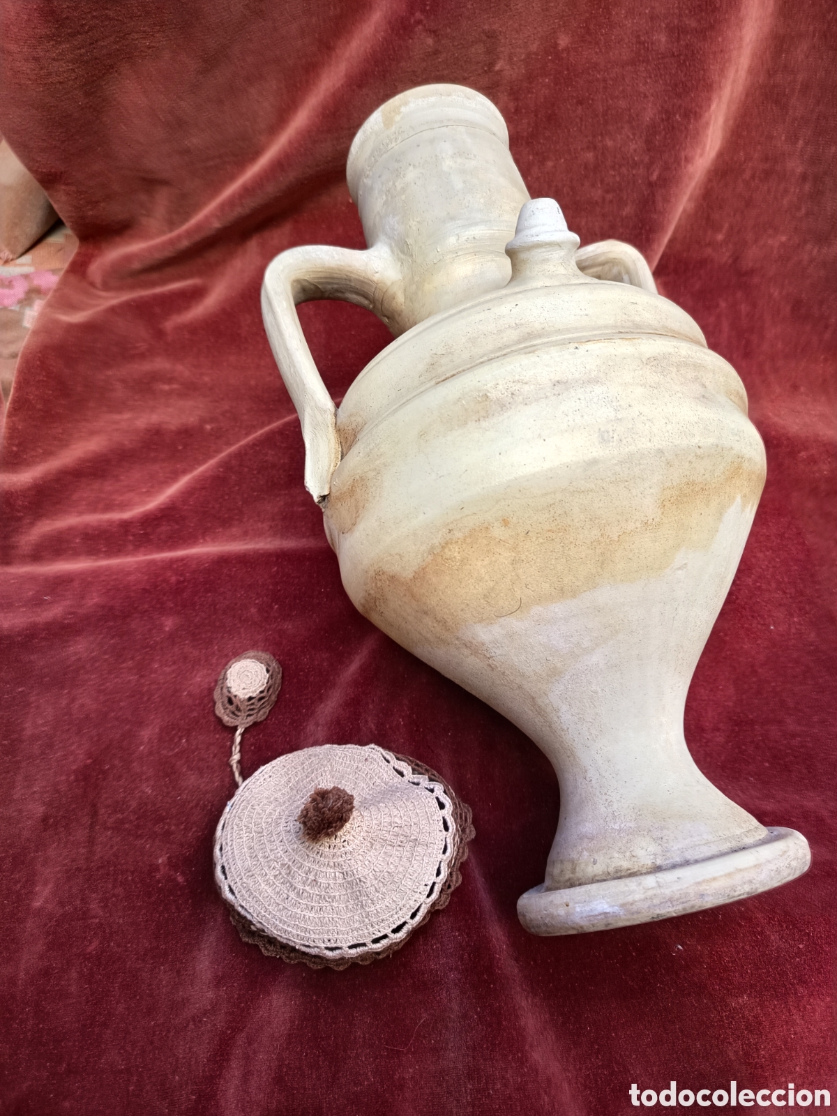 Antig&uuml;edades: Botijo de Agost con tapa de ganchillo - Foto 7