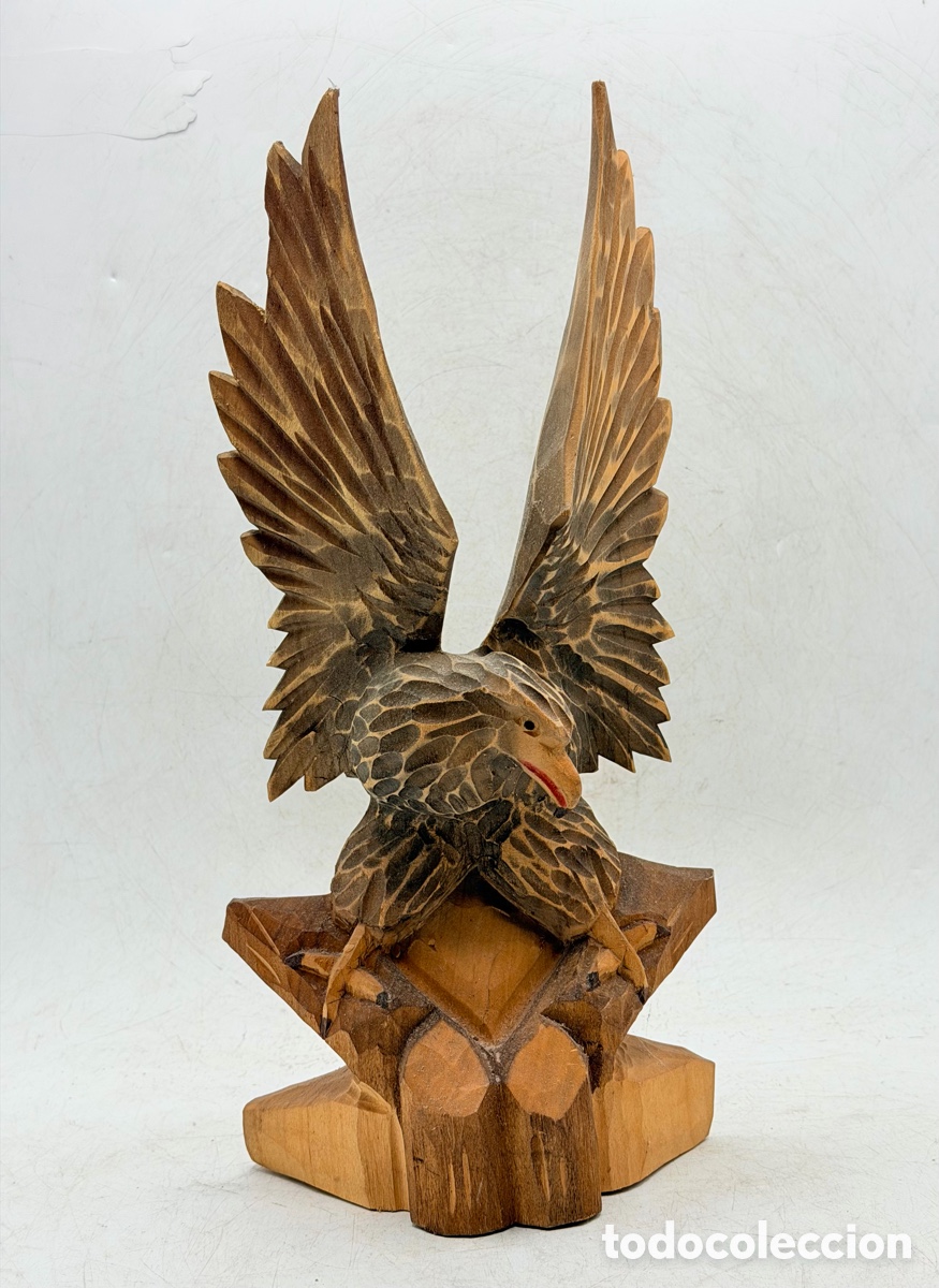 Antig&uuml;edades: Figura de &Aacute;guila tallada en madera - Foto 4