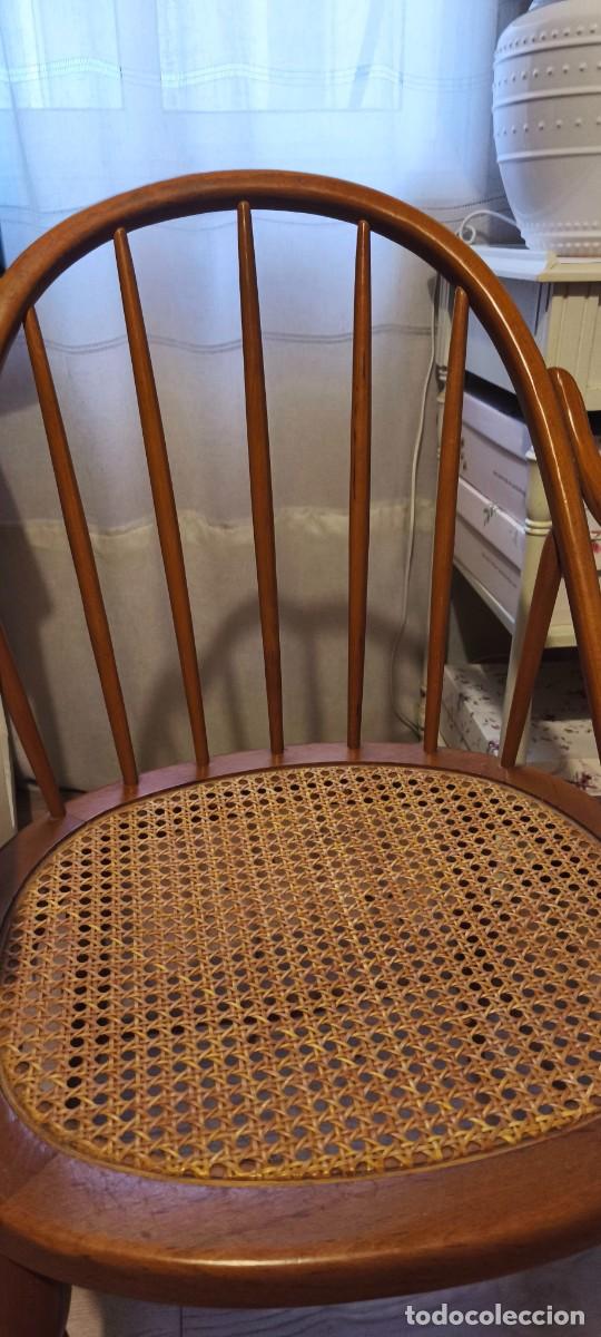 Antig&uuml;edades: Silla Windsor Madera y Rat&aacute;n Vintage - Foto 2