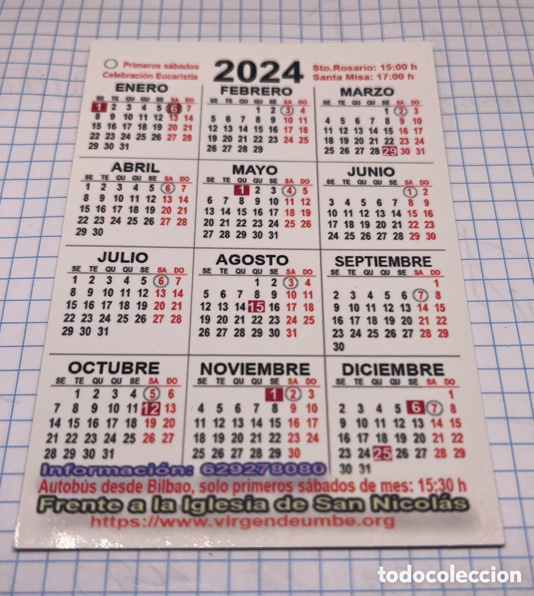 Antig&uuml;edades: VIRGEN DE UMBE CALENDARIO - Foto 3