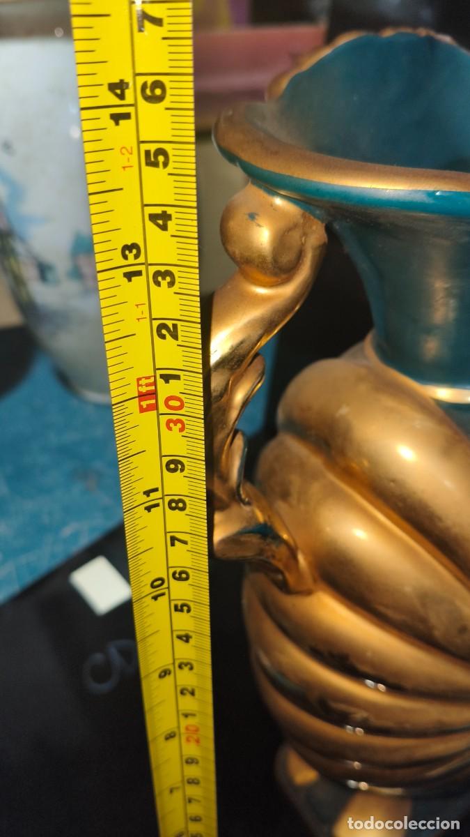 Antig&uuml;edades: Vase c&eacute;ramique &eacute;maill&eacute;e peinte &agrave; la main 1960 - Foto 2