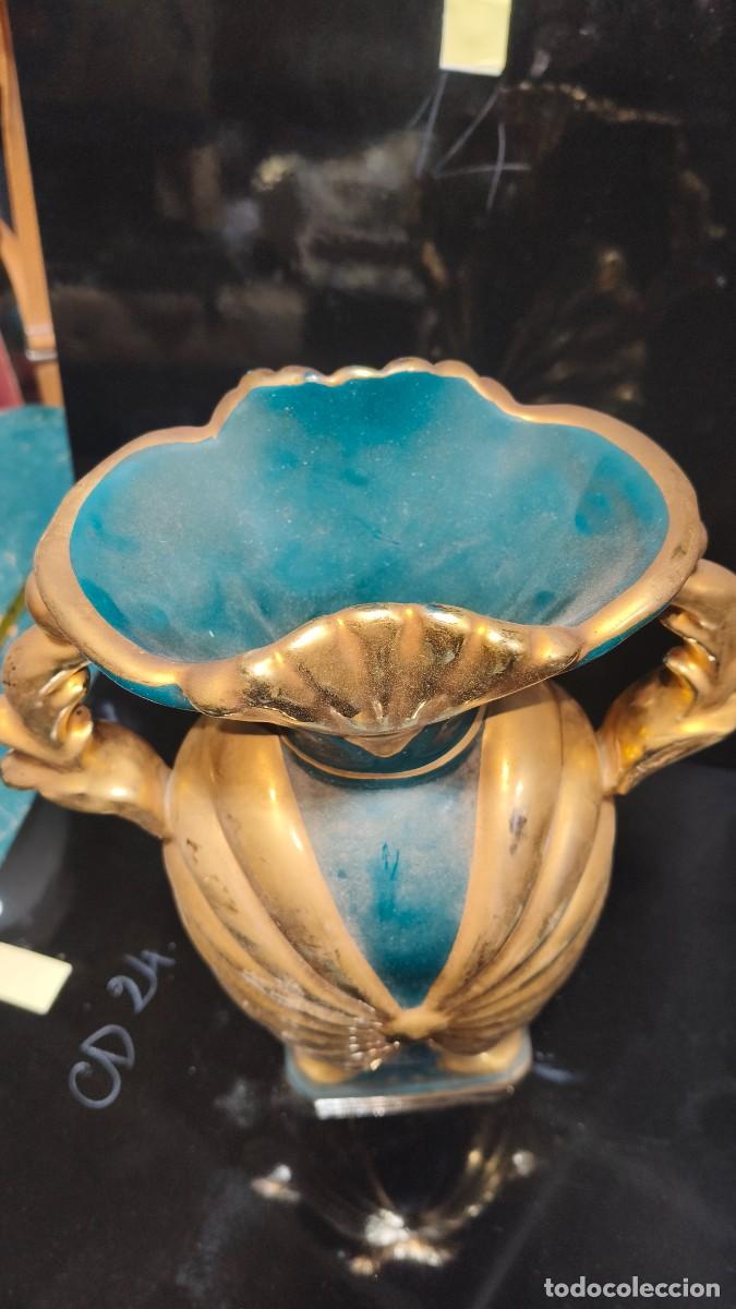 Antig&uuml;edades: Vase c&eacute;ramique &eacute;maill&eacute;e peinte &agrave; la main 1960 - Foto 4