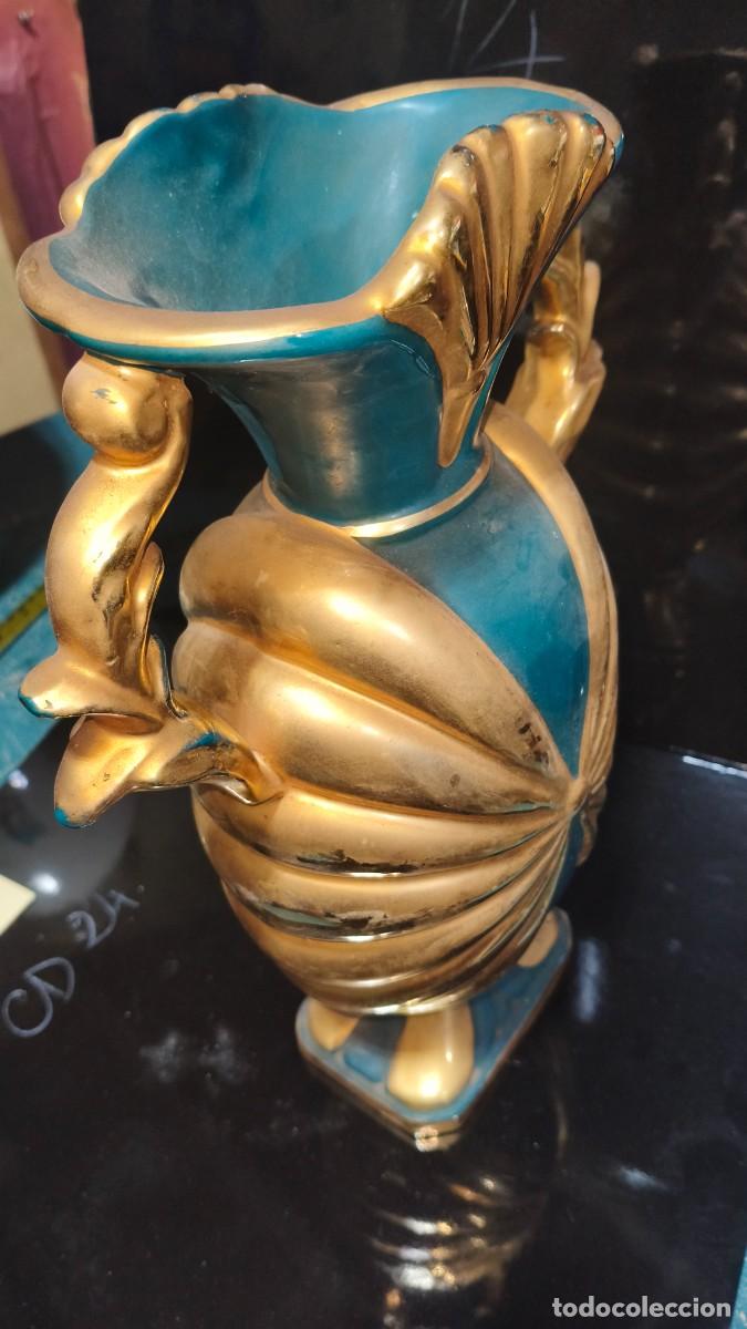 Antig&uuml;edades: Vase c&eacute;ramique &eacute;maill&eacute;e peinte &agrave; la main 1960 - Foto 5