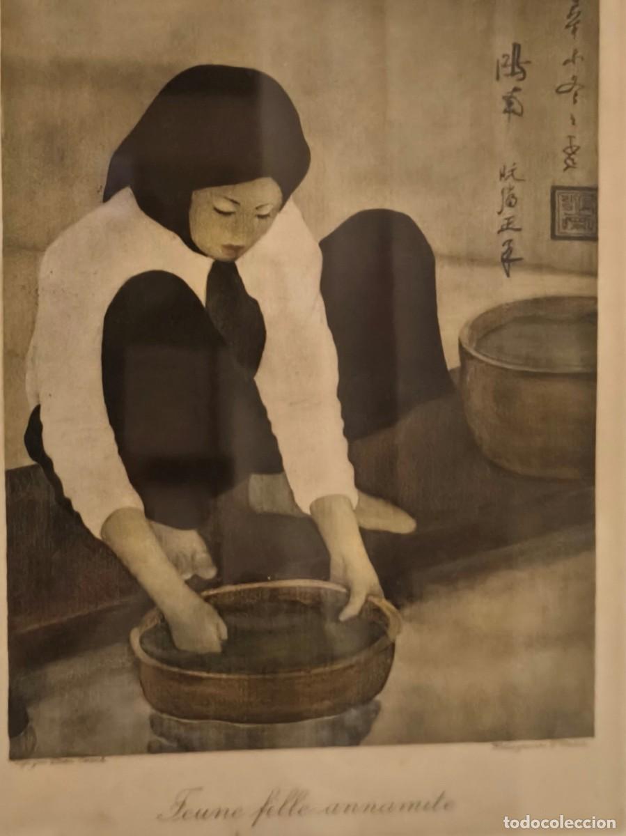 Antig&uuml;edades: Litograf&iacute;a antigua &ndash; Nguyen Phan Chanh &ndash; Jeune fille annamite &ndash; Vietnam &ndash; c.1920