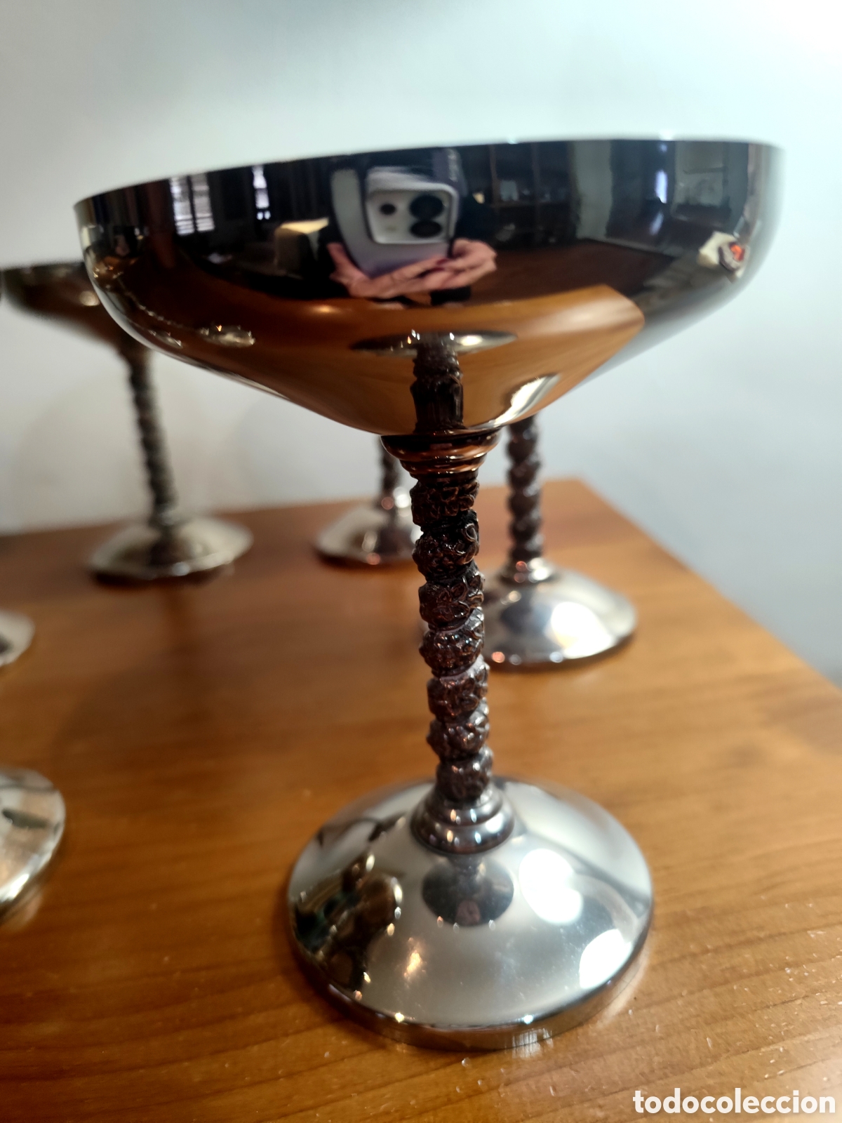 Antig&uuml;edades: Copas Vintage Ba&ntilde;adas en Plata - Foto 3