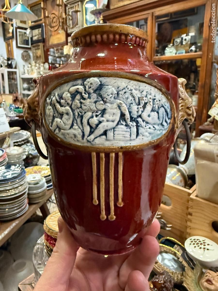 Antig&uuml;edades: ANTIGUO JARRON CERAMICO ESTILO IMPERIO - MEDIDA 17 CM