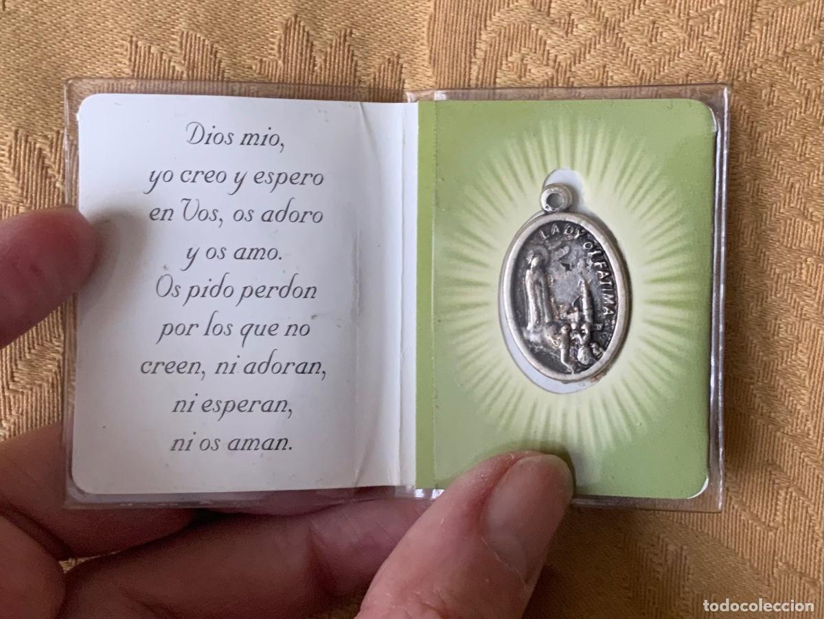 Antig&uuml;edades: MEDALLA VIRGEN DE FATIMA CON ORACI&Oacute;N - Foto 3