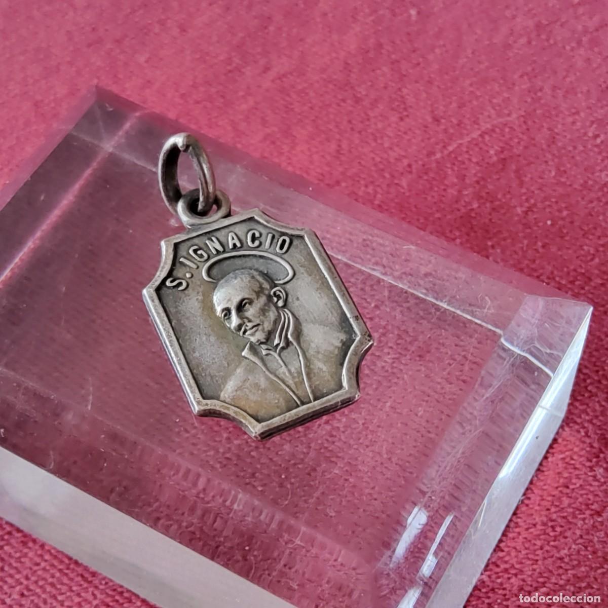 Antig&uuml;edades: ANTIGUA MEDALLA DE SAN IGNACIO Y EL CORAZ&Oacute;N DE JES&Uacute;S - Foto 1