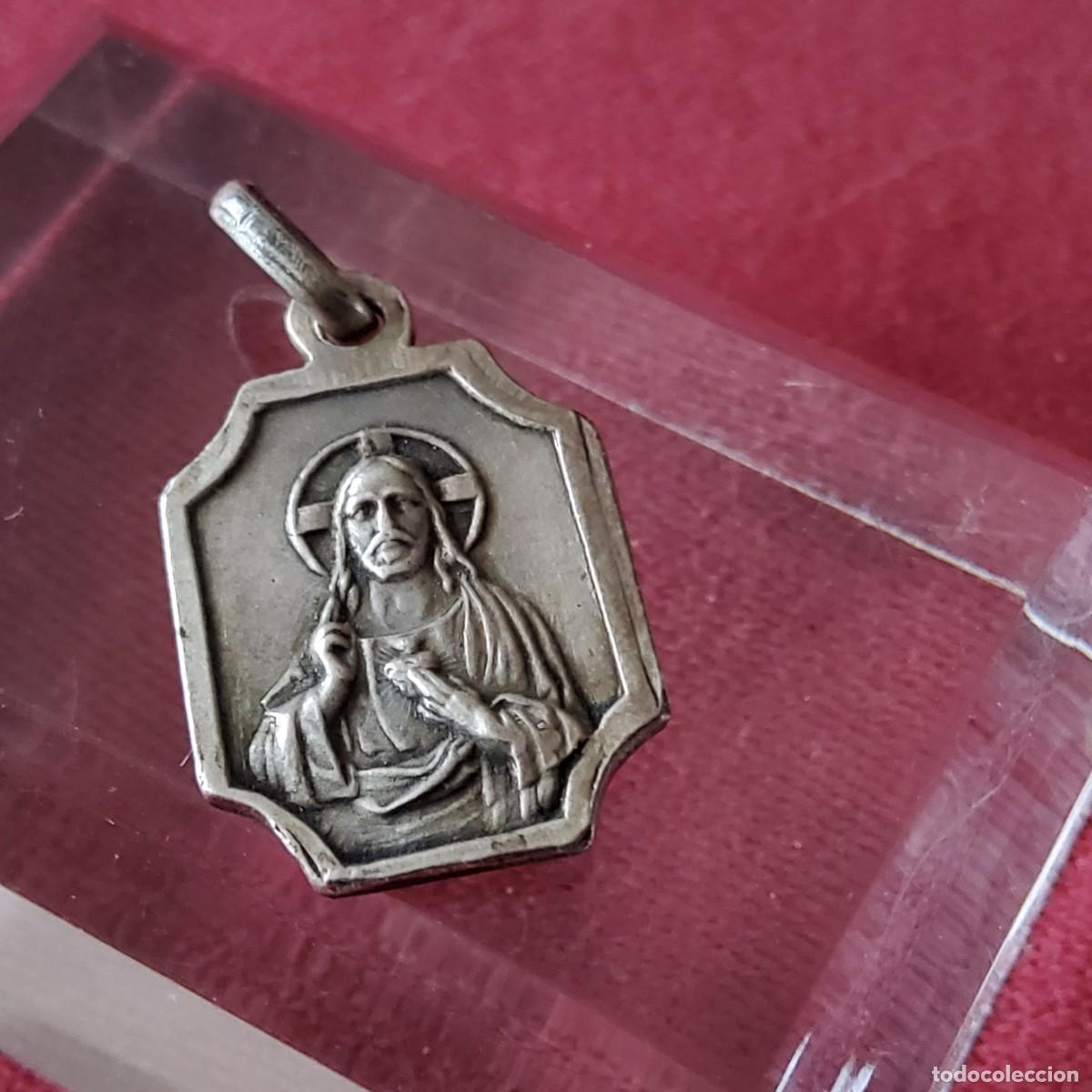 Antig&uuml;edades: ANTIGUA MEDALLA DE SAN IGNACIO Y EL CORAZ&Oacute;N DE JES&Uacute;S - Foto 3