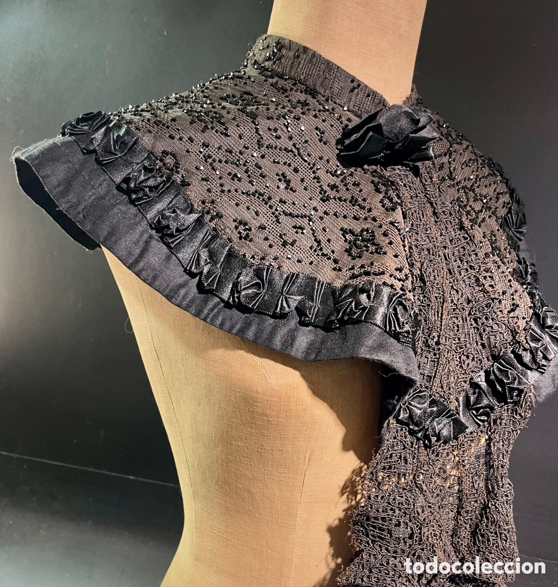 Antig&uuml;edades: Cuello con Azabache Siglo XIX - Foto 3