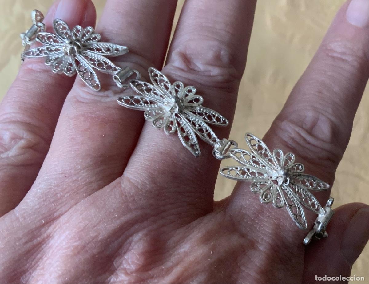 Antig&uuml;edades: PULSERA DE FILIGRANA DE PLATA, FLORES - Foto 2